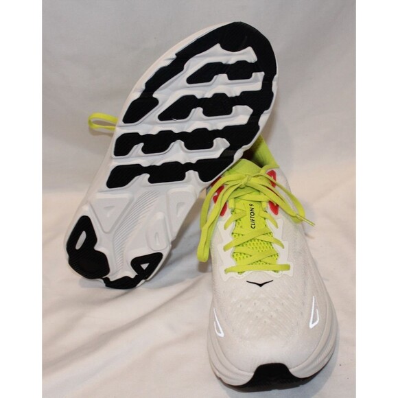 NIB Hoka One Men\'s Clifton 9 Running Athletic Sneakers BVR WHITE BLUE‎ YELLOW main image 7